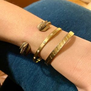 Set of gold bracelets- Madewell and Stella & Dot